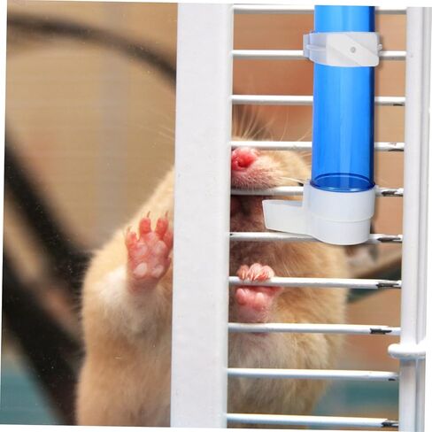 Luxshiny 4pcs Automatic Bird Water Fountain Plastic Parrot Drinking Bottles with Transparent and Blue Containers Easy to Install Pet Supplies for Cage Feeding in Kuwait