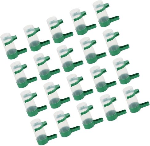 Generic 20 قطعة من زجاجات تغذية الطيور المضادة للانسكاب للببغاوات والطيور الصغيرة، تصميم مانع للانسكاب، موزعات مياه أوتوماتيكية لأقفاص الطيور، أكواب سقاية موثوقة للاستخدام على المدى الطويل للحمام والطيور in Kuwait
