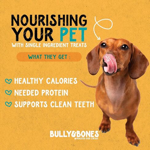 Bully & Bones 6 Inch Odor Free Bully Sticks (8 Ounces) for Small Dogs and Puppies. Healthy Single-Ingredient Beef chew Treats Crafted to Stimulate Your Dog’s Taste Buds. 6" Bully Sticks 8oz. in Kuwait