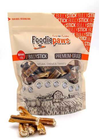 FOODIEPAWS عصي الفتوة للكلاب مقاس 6 بوصات، 15 عبوة | لحوم البقر الطبيعية بالكامل والتي تتغذى على العشب | نسبة عالية من البروتين، خالية من الجلود الخام، مضغ للكلاب قابل للهضم بالكامل | علاجات أسنان طويلة الأمد لجميع السلالات in Saudi Arabia