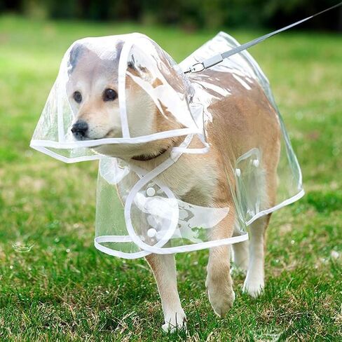 Pet Raincoat, Dog Waterproof Puppy Raincoat Coat Transparent Pet Dog Rainwear Clothes for Cats XL in Saudi Arabia