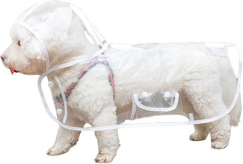Pet Raincoat, Dog Waterproof Puppy Raincoat Coat Transparent Pet Dog Rainwear Clothes for Cats XL in Saudi Arabia