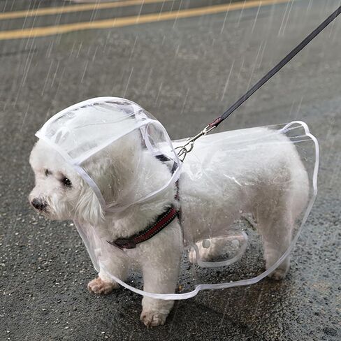 Pet Raincoat, Dog Waterproof Puppy Raincoat Coat Transparent Pet Dog Rainwear Clothes for Cats XL in Saudi Arabia