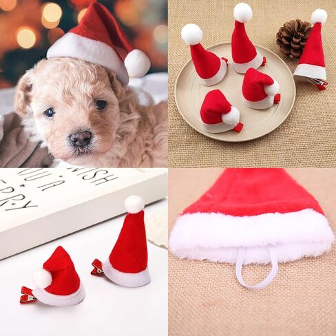 5 قطعة قبعة سانتا عيد الميلاد مشبك شعر إكسسوار شعر للحفلات قابل للتعديل حزام الذقن كلب صغير القط الحيوانات الأليفة لوازم الديكور in Kuwait