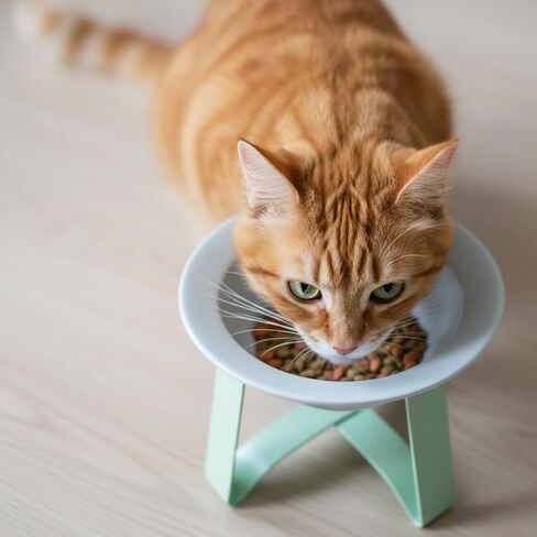 Elevated Pet Bowl, Non-Skid Tilted Anti-Spill Cat Food and Water Dish for Neck Relief, Raised Feeder for Cats and Small Dogs (Purple) in Saudi Arabia
