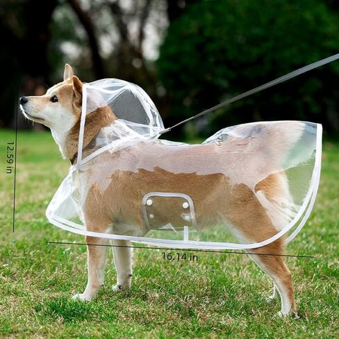 Cape Style Waterproof Dog Raincoat for Small and Medium Dogs, Quick-Drying Waterproof Clothes with Leash Hole, All-Weather Protection with Adjustable Straps and Hood in Saudi Arabia