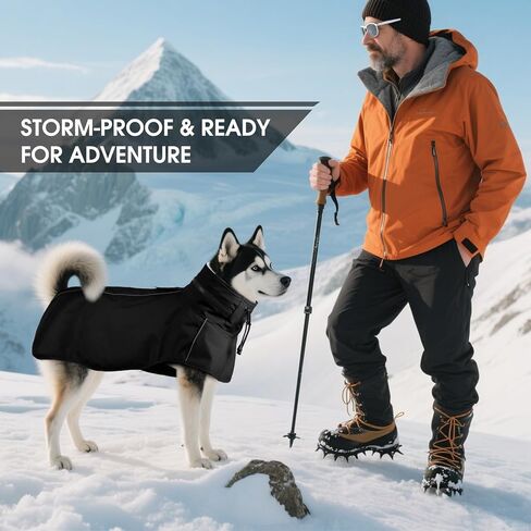 Dog Raincoat XXL, Waterproof Dog Raincoats for Large Dogs with Hood, Leash Hole, Reflect Strips, Ideal for Rain, Snow, Windy Weather & Outdoor Walks, Camping, Hiking - Black in Saudi Arabia