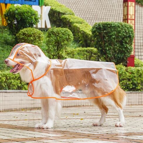 Waterproof Dog Raincoat with Hood - Adjustable Transparent Poncho for Outdoor Pets - Lightweight & Portable in Saudi Arabia