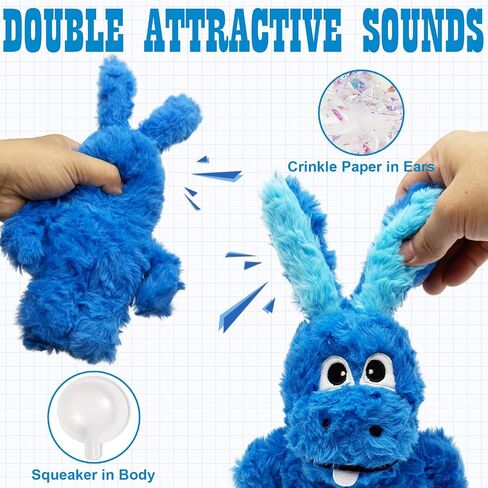Donkey Squeaky Dog Toys to Keep Them Busy, Stuffed Plush Dog Birthday Toy Crinkle Pet Puppy Tug Toy for Small Medium Large Dogs(Blue) in Saudi Arabia