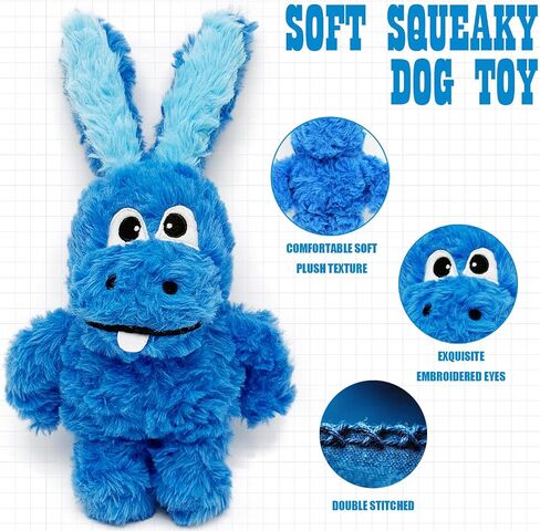Donkey Squeaky Dog Toys to Keep Them Busy, Stuffed Plush Dog Birthday Toy Crinkle Pet Puppy Tug Toy for Small Medium Large Dogs(Blue) in Saudi Arabia