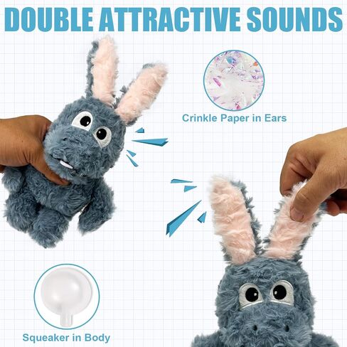 Donkey Squeaky Dog Toys to Keep Them Busy, Stuffed Plush Dog Birthday Toy Crinkle Pet Puppy Tug Toy for Small Medium Large Dogs(Blue) in Saudi Arabia