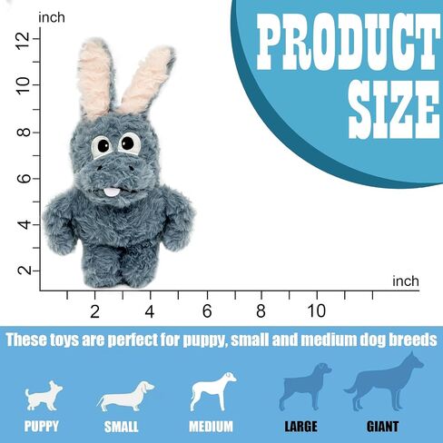 Donkey Squeaky Dog Toys to Keep Them Busy, Stuffed Plush Dog Birthday Toy Crinkle Pet Puppy Tug Toy for Small Medium Large Dogs(Blue) in Saudi Arabia