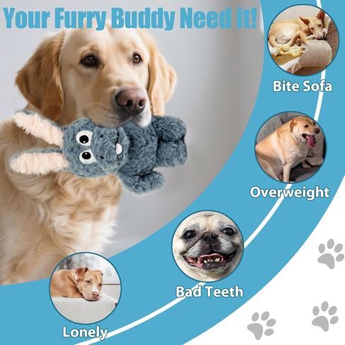 Donkey Squeaky Dog Toys to Keep Them Busy, Stuffed Plush Dog Birthday Toy Crinkle Pet Puppy Tug Toy for Small Medium Large Dogs(Blue) in Saudi Arabia
