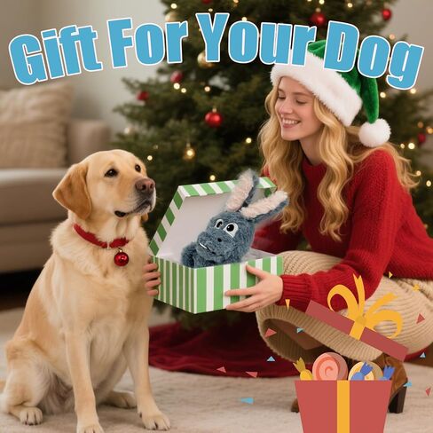 Donkey Squeaky Dog Toys to Keep Them Busy, Stuffed Plush Dog Birthday Toy Crinkle Pet Puppy Tug Toy for Small Medium Large Dogs(Blue) in Saudi Arabia
