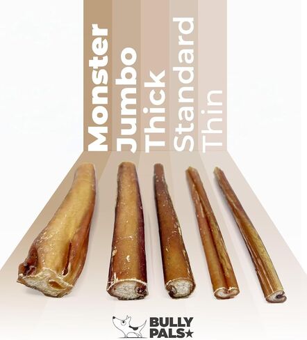 6 inch Thin Bully Sticks for Small Dogs and Puppies - 20 Pack - All Natural, Single Ingredient, Easily Digestible, All Beef Dog Treats and Rawhide Free Dental Chew Bones for Dogs in Saudi Arabia