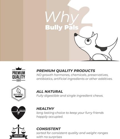6 inch Thin Bully Sticks for Small Dogs and Puppies - 20 Pack - All Natural, Single Ingredient, Easily Digestible, All Beef Dog Treats and Rawhide Free Dental Chew Bones for Dogs in Saudi Arabia