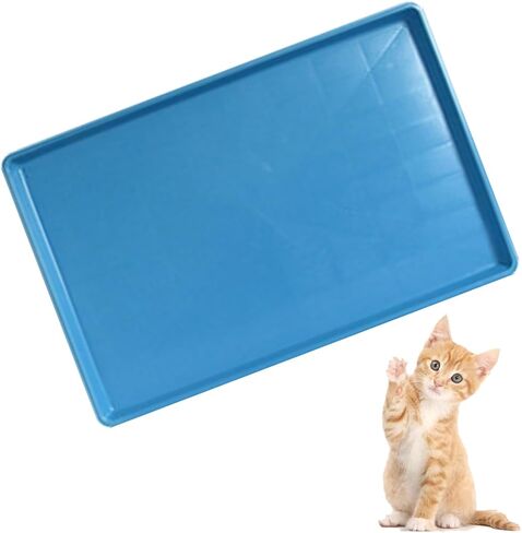 Pet Food Mat Waterproof Rubber for Replacement Tray Dog Crate Cages Crates Avoid Water or Spilling Out Dishwasher Safe Blue 34.8" LX22.6 WX1.4 H in Saudi Arabia
