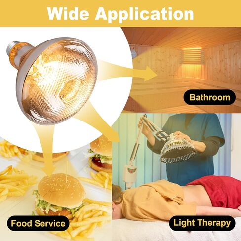 250 Watt Heat Lamp Bulbs for Chickens, PAR38 Clear Glass Brooder Heat Lamp, Infrared Reflector Heat Bulbs for Pets, Bathroom, Food, Light Therapy 2 Pack in Saudi Arabia