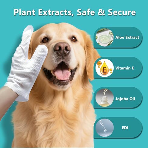 6 قطع من مناديل مبللة سميكة للغاية للحيوانات الأليفة للكلاب والقطط، قفازات تنظيف لغسل القطط والكلاب، قفازات حمام للعناية بالكلاب للعناية اليومية والسفر، بدون شطف in Kuwait