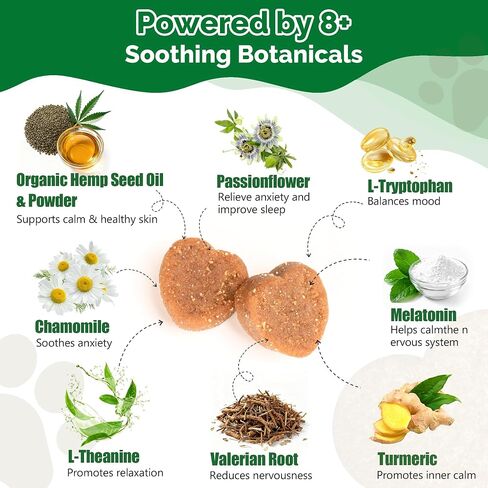 Hemp Calming Chews for Dogs Calming Chews - Anxiety Relief Treats, Dog Calming Relaxing Treats Care Hemp Quiet Moments for Dogs Thunderstorm Fireworks Separation Anxiety Relief, Bacon, 120 Ct in Saudi Arabia