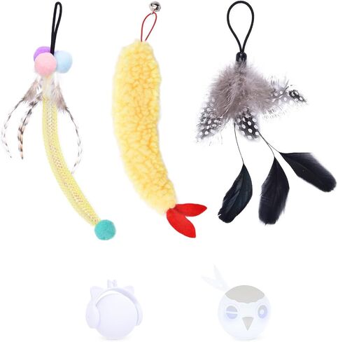ORSDA 3 PCS Replacement Refills, Feather Tail, Elastic Net Tail, Plush Shrimps for Automatic Kitten Toys, only Suitable T93&T96 Cat Ball Toy in Saudi Arabia