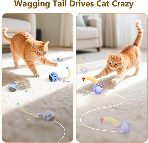 ORSDA 3 PCS Replacement Refills, Feather Tail, Elastic Net Tail, Plush Shrimps for Automatic Kitten Toys, only Suitable T93&T96 Cat Ball Toy in Saudi Arabia