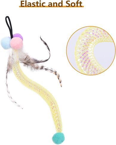 ORSDA 3 PCS Replacement Refills, Feather Tail, Elastic Net Tail, Plush Shrimps for Automatic Kitten Toys, only Suitable T93&T96 Cat Ball Toy in Saudi Arabia