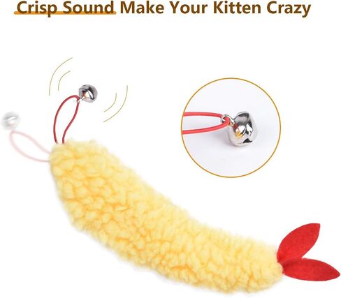 ORSDA 3 PCS Replacement Refills, Feather Tail, Elastic Net Tail, Plush Shrimps for Automatic Kitten Toys, only Suitable T93&T96 Cat Ball Toy in Saudi Arabia