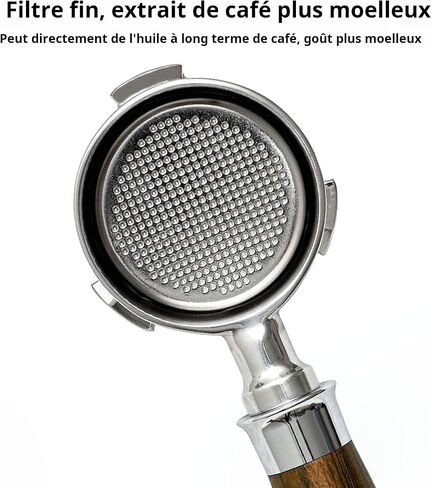 51mm Bottomless Portafilter for Delonghi ECP3420, EC155, BCO430, EC260 | 2 Ears Stainless Steel with Walnut Handle & Double Shot Basket(51MM used onDelonghi ECP3420/EC155 | 2 Ears) in Saudi Arabia