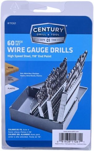 Century Drill & Tool 11407 Wire Gauge Drill Bit, #7 | Straight shank, 3-5/8" overall length, 118° point, cuts steel, metal, wood & plastic in Saudi Arabia