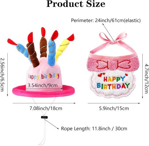 Dog Birthday Cake Hat & Bandana Scarfs Set Blue, Cute Dog Happy Birthday Hat Pet Cap Headwear Hat with 5 Colorful Candles, Dog/Cat Birthday Party Supplies Decorations (Blue) in Saudi Arabia