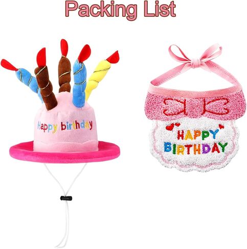 Dog Birthday Cake Hat & Bandana Scarfs Set Blue, Cute Dog Happy Birthday Hat Pet Cap Headwear Hat with 5 Colorful Candles, Dog/Cat Birthday Party Supplies Decorations (Blue) in Saudi Arabia