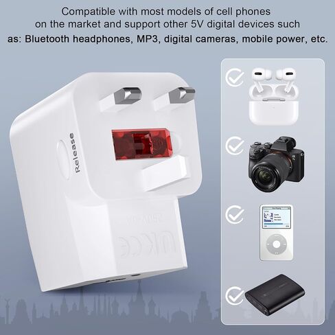 3-in-1 Travel Power Converters,International Plug Adapter,Worldwide Universal Power Adapter, All in One Travel Essentials Perfect for European US, EU, UK, AU 160 Countries,Black in Saudi Arabia