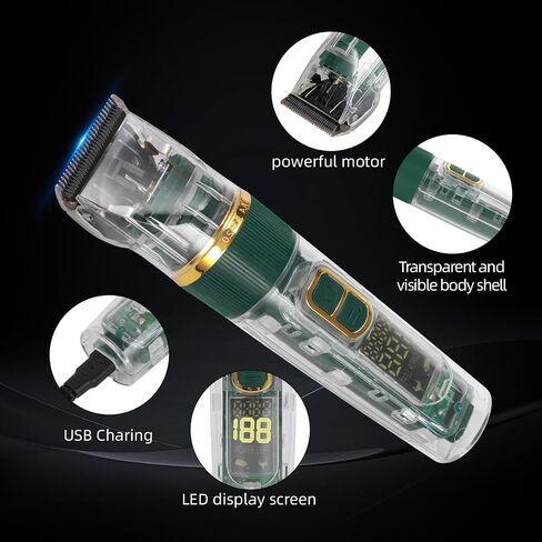 Pet Dog Grooming Kit Low Noise - Rechargeable Cordless Dog Clippers, IPX7 Waterproof Clippers with 4 Guide Combs & Stainless Steel Blade for Cats/Dogs/Small Animals in Saudi Arabia