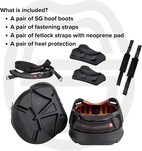 SG Boot Kit Pair - Premium Durable TPU Hoof Boots All-Year Trail Riding Protection, Sizes 3-8 in Saudi Arabia