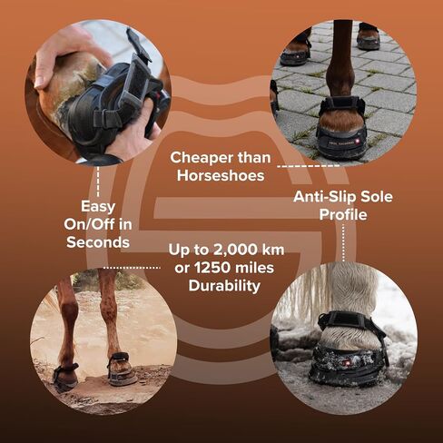 SG Boot Kit Pair - Premium Durable TPU Hoof Boots All-Year Trail Riding Protection, Sizes 3-8 in Saudi Arabia