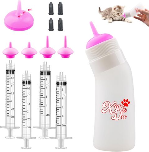 Pet Feeding Nipple with Syringe, Soft Silicone Nursing Pet Feeding Bottle, Ventilation Valve Resistant Tearing for Puppies, Kittens, Rabbit, Small Wildlife (Yellow) in Saudi Arabia