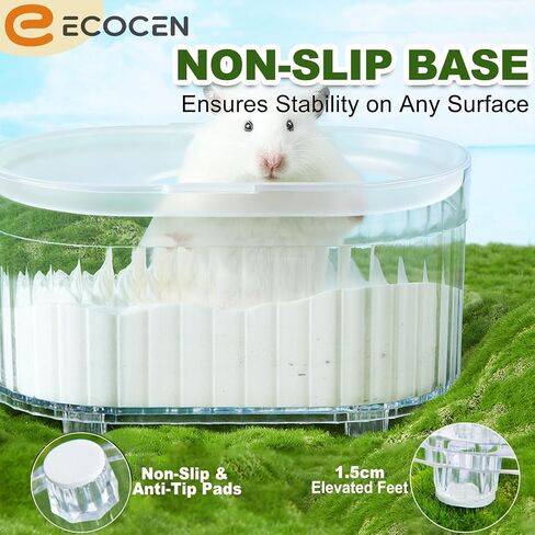Acrylic Hamster Sand Bath Container,8.1''L*5.3''W*4.2''H Small Animal Bathroom,Transparent Hamster Bathtub Toilet,Hamster Sand Box,Acrylic Shower and Digging Room Litter Box-White in Saudi Arabia