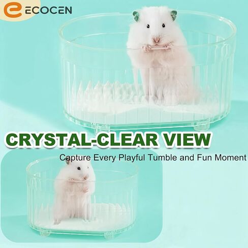 Acrylic Hamster Sand Bath Container,8.1''L*5.3''W*4.2''H Small Animal Bathroom,Transparent Hamster Bathtub Toilet,Hamster Sand Box,Acrylic Shower and Digging Room Litter Box-White in Saudi Arabia