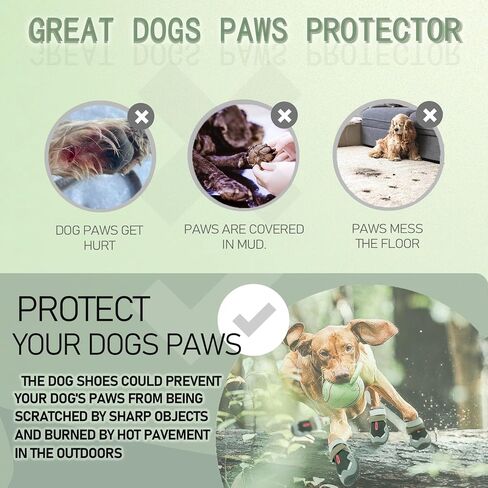 Dog Shoes for Large Medium Small Size Paw Protector, Mesh Breathable Pet Booties Summer Hot Pavement Waterproof with Anti Slip Rubber for Hardwood Floors Outdoor Running Winter Snow (Black) in Saudi Arabia
