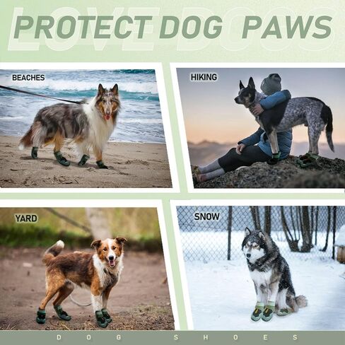 Dog Shoes for Large Medium Small Size Paw Protector, Mesh Breathable Pet Booties Summer Hot Pavement Waterproof with Anti Slip Rubber for Hardwood Floors Outdoor Running Winter Snow (Black) in Saudi Arabia
