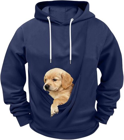 Mens Kangaroo Pouch Hoodie for Dogs Cats Pet Carrier Hoodie Long Sleeve Hooded Pullover Animal Holder Sweatshirt in Saudi Arabia
