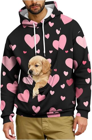 Mens Kangaroo Pouch Hoodie for Dogs Cats Pet Carrier Hoodie Long Sleeve Hooded Pullover Animal Holder Sweatshirt in Saudi Arabia