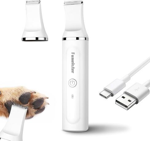 Dog Clippers for Grooming, Cordless Waterproof Dog Hair Trimmer with Type-C Charging, Low Noise for Trimming Cats & Dogs' Specific Areas Around Paws, Eyes & More (White) in Saudi Arabia
