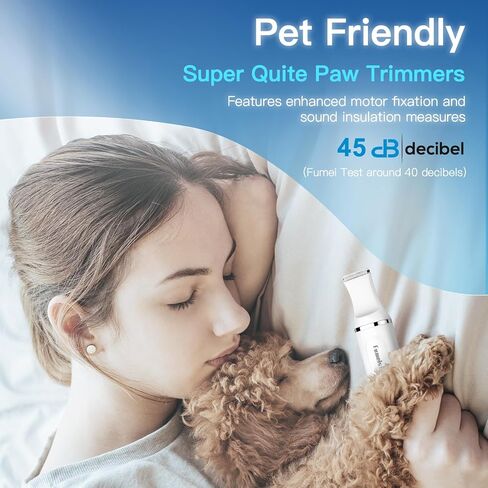 Dog Clippers for Grooming, Cordless Waterproof Dog Hair Trimmer with Type-C Charging, Low Noise for Trimming Cats & Dogs' Specific Areas Around Paws, Eyes & More (White) in Saudi Arabia