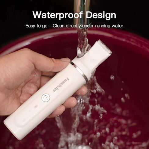 Dog Clippers for Grooming, Cordless Waterproof Dog Hair Trimmer with Type-C Charging, Low Noise for Trimming Cats & Dogs' Specific Areas Around Paws, Eyes & More (White) in Saudi Arabia