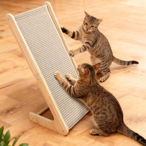 Paceray Cat Scratcher, Sisal Cat Scratcher Ramp, 27 inch L Shape Scratch Pad for Indoor Cats, Wall Furniture Protector(Large) in Saudi Arabia