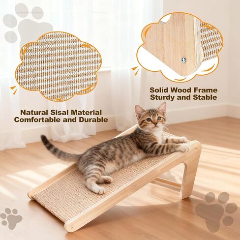 Paceray Cat Scratcher, Sisal Cat Scratcher Ramp, 27 inch L Shape Scratch Pad for Indoor Cats, Wall Furniture Protector(Large) in Saudi Arabia