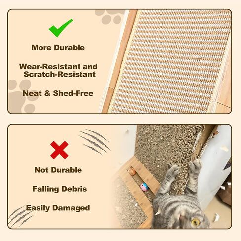 Paceray Cat Scratcher, Sisal Cat Scratcher Ramp, 27 inch L Shape Scratch Pad for Indoor Cats, Wall Furniture Protector(Large) in Saudi Arabia