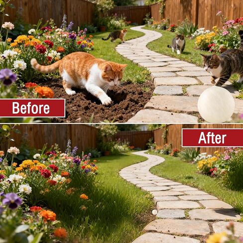 كرات بيضاء طاردة للقطط للاستخدام الخارجي والداخلي، كرات بيضاء طاردة طبيعية تمنع القطط من خدش الأثاث ومضغ الكرات طويلة الأمد (12 عبوة) in Kuwait